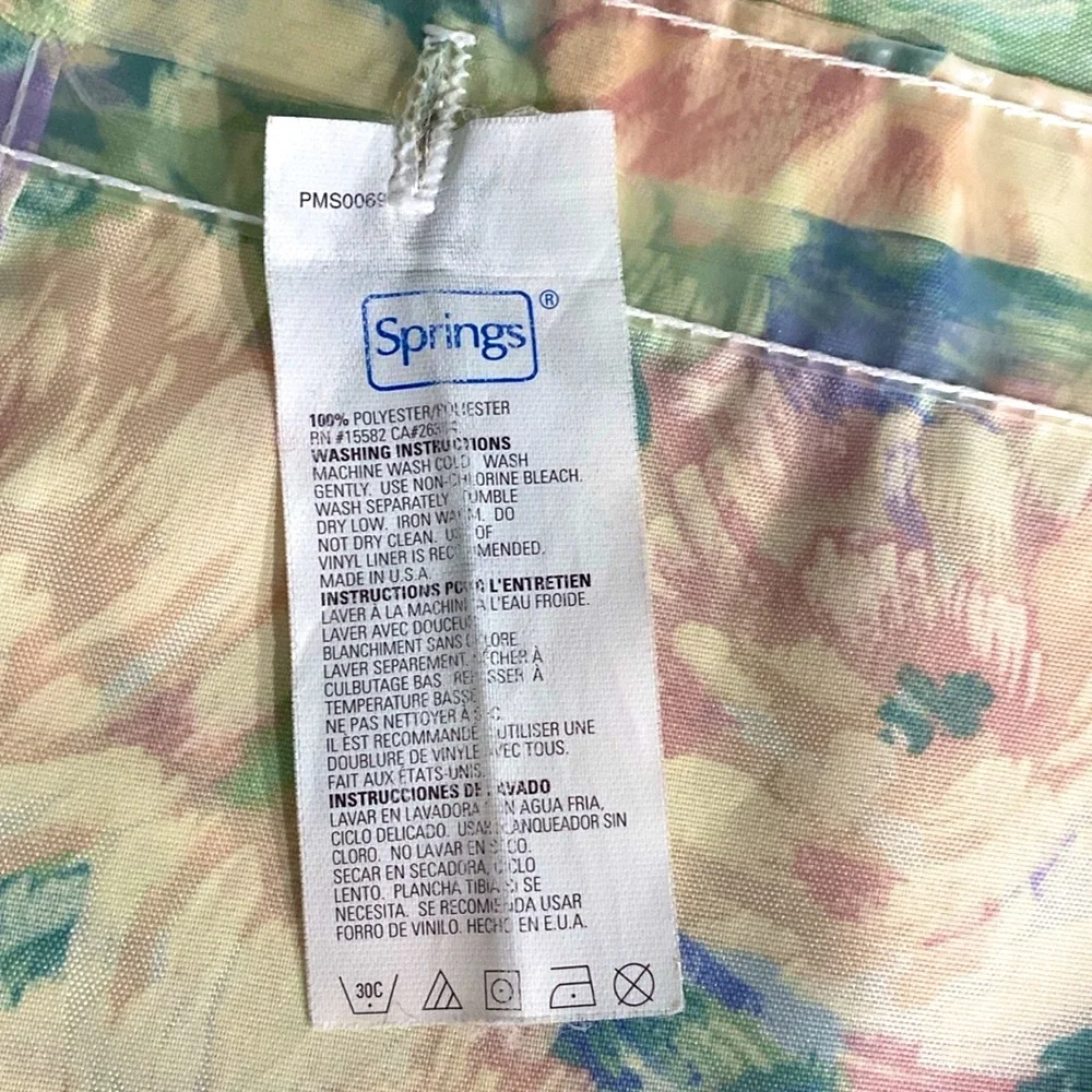 2 Floral Patterned Shower Curtains plus 5 sets of shower curtain hooks